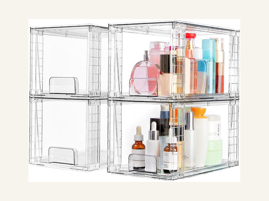 Large clear stackable storage drawers